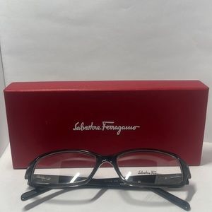 SALVATORE FEREGAMO 117-509 2640 B GLOSSY  FRAME TEMPLES CLEAR LENSES OEM NEW